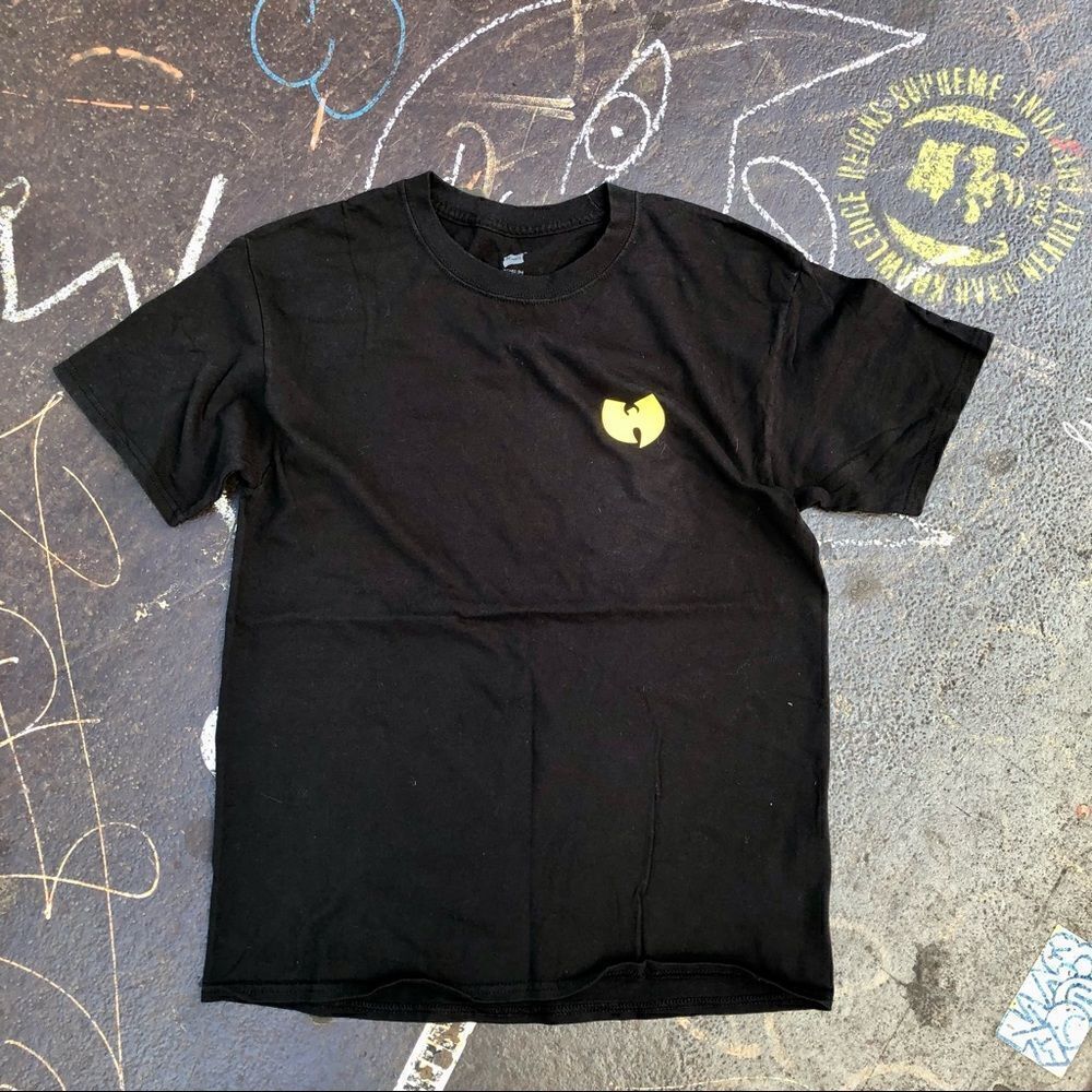 WU-TANG Logo Black Cotton T-Shirt Size: M